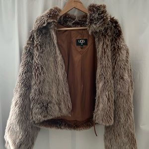 UGG Faux Fur Jacket in Brown